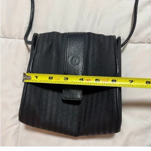 Fendi Black Textured Leather Crossbody Bag. Authentic! - Picture 7 of 9